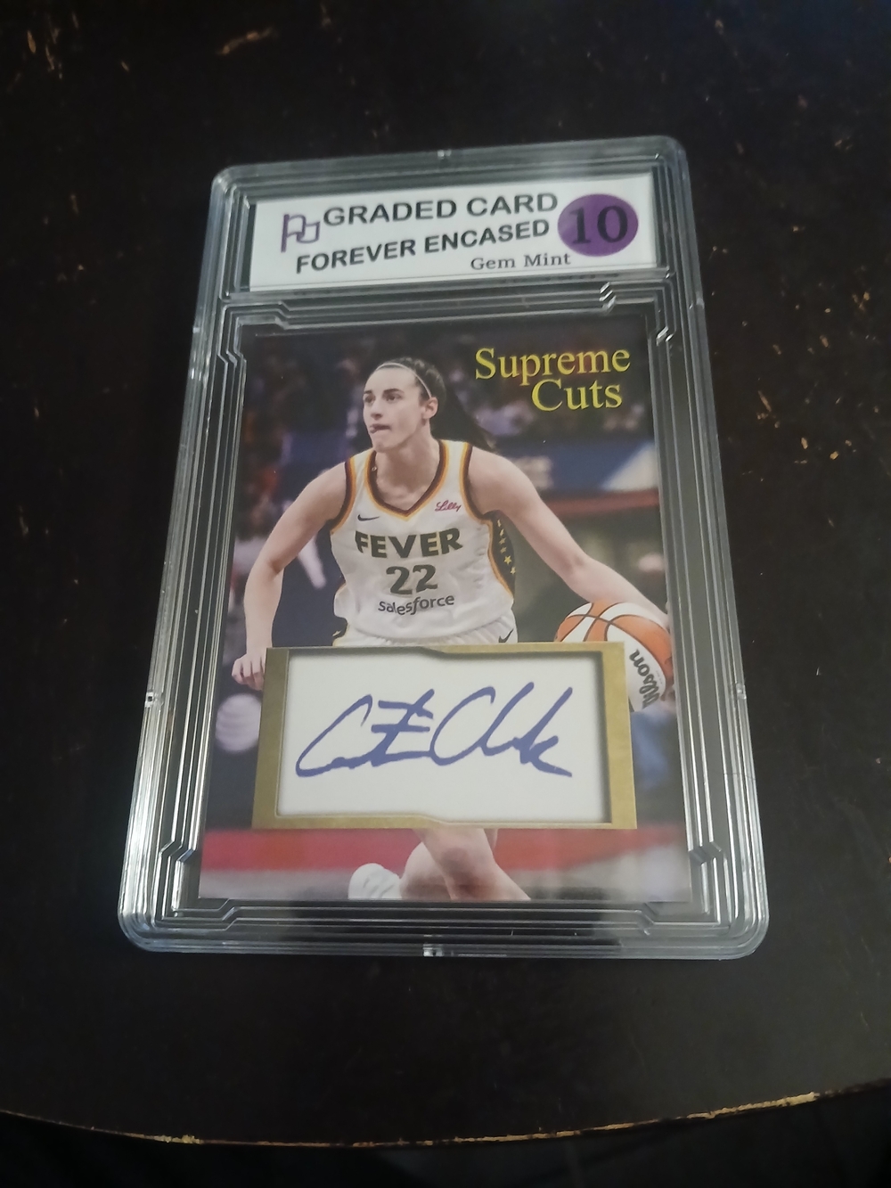 Supreme Cuts Signed Facsimile Fever Basketball Card - Purple Accent Custom